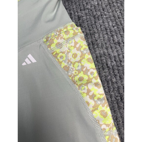 Adidas Optime Aeroready Training Tight Large High Rise 7/8 Wonder Silver NEW - Picture 4 of 11